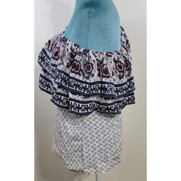 Francescas Top Womens Small Layered Ruffles Boho Cottagecore Coastal Vibes NWT - Picture 4 of 9